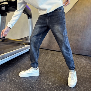 加厚抓毛牛仔裤 秋冬新款男士修身小脚裤高品质长裤901N31抓毛P68图片