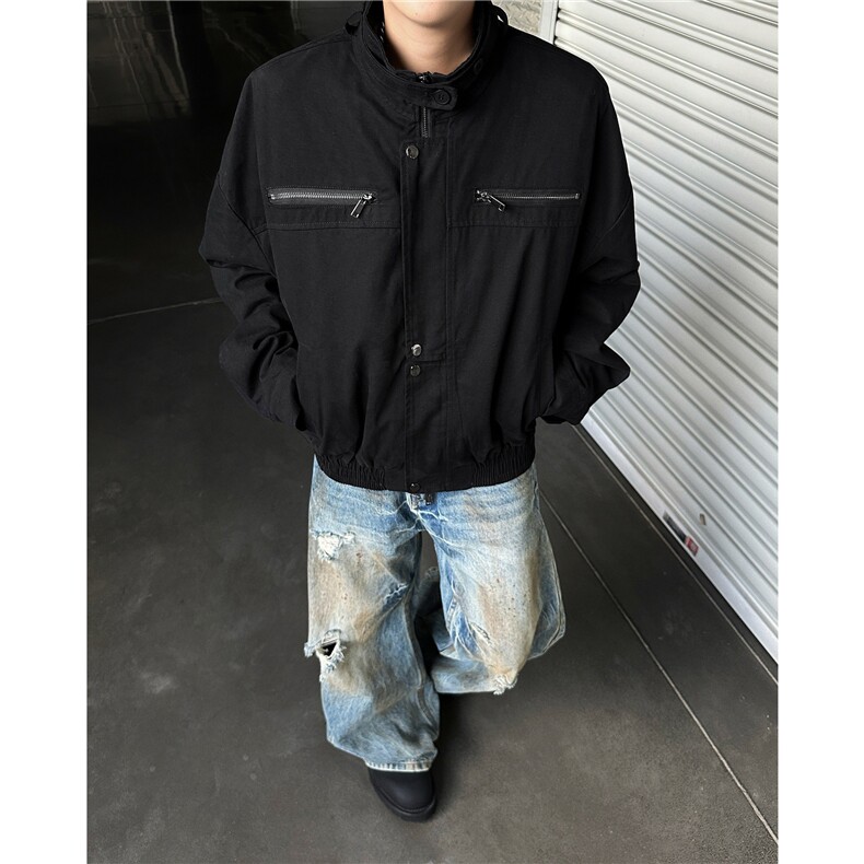 美式立领巴恩风夹克秋冬覆古百搭休闲外套-JK8577,男装夹克,星座1002-2