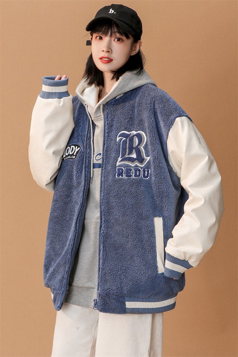 冬季学生中性羊羔绒棉服加绒加厚棉衣外套男女8890-P115控价138,男装棉衣,电商A441-1