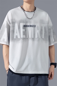 2025 夏季新款 无影墙印花假两件冰丝T恤M-5XL HT25449-P35图片