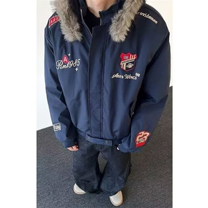 复古刺绣帽子可拆卸加厚棉衣男女冬季宽松情侣棉服MZ223-P105图片