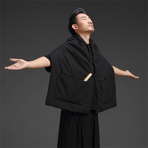 风男士唐装男棉衣复古披肩棉服民族风男女冬披风8810-P75图片