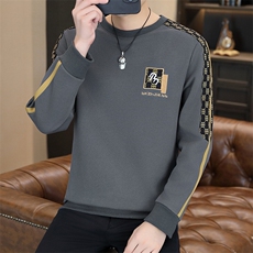 秋冬季男士休闲时尚圆领套头卫衣打底衫L6009--P47加绒P52，男装T恤，星座310B-3