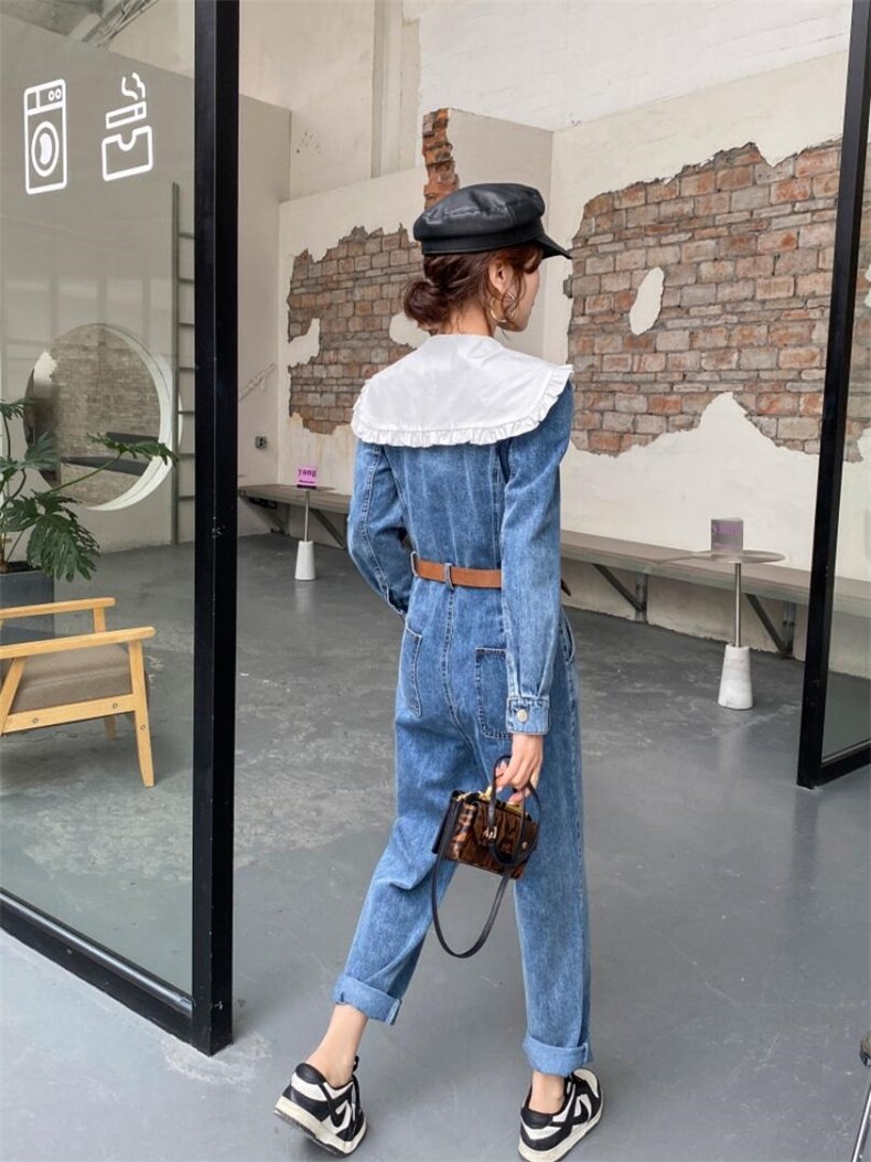 牛仔连体裤，女装连体裤，米可儿