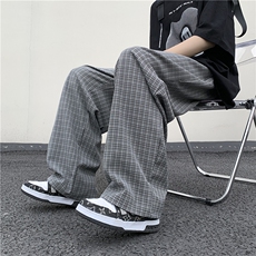2025夏季新款男女同款格子宽松冰丝休闲裤长裤A017K610P50，男装休闲裤，电商A017