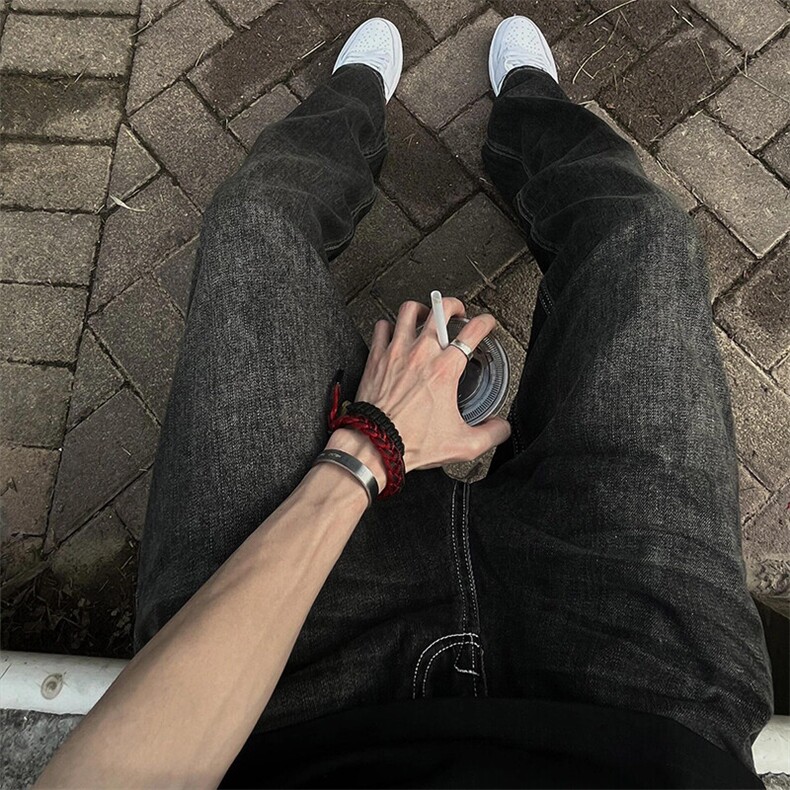 网图cleanfit裤子高街潮牌水洗微喇叭牛仔裤NZ05,男装牛仔裤,星座310A-4