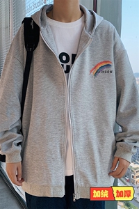 KS21064-P45 加绒P50 连帽开衫卫衣男运动外套大码班服图片
