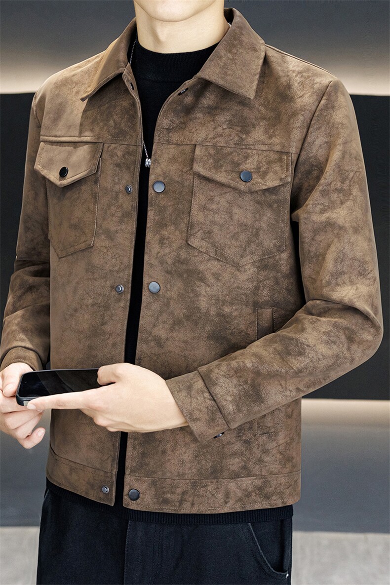加绒款皮衣外套复古百搭宽松机车服pu皮夹克JK2566常规P78加绒P88,男装夹克,星座301B-1