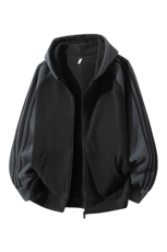 主推摇粒绒三条杠撞色连帽男士外套青少年5XL-8XL批53W25919-48，女装短外套，星座210-1