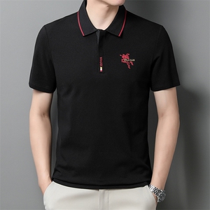 男士夏季短袖POLO衫2023新款时尚潮流简约纯棉短袖T恤男装上衣P55图片