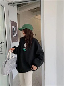 现货，刺绣带标加厚学院风卫衣图片