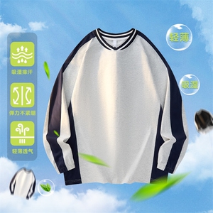 2025可二开美式复古撞色拼接纹提花V领冰丝速干球服TC3213-P35图片