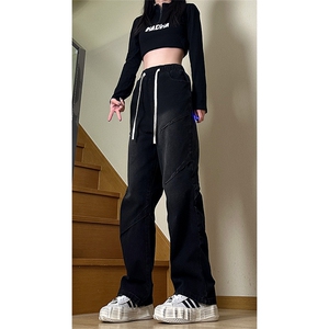 春季新款港风美式高街抖音品质休闲牛仔裤潮 XZ213-NZ335-P60控78图片