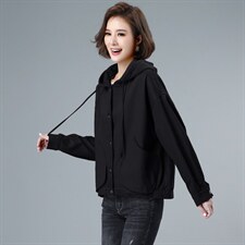 2022秋装新款外套女韩版连帽休闲宽松短款气质百搭夹克上衣，女装卫衣/绒衫，奕阳依阁
