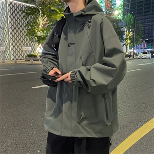 A950-P60 2023潮牌连帽防风夹克上衣 春秋季新款冲锋衣外套男士图片