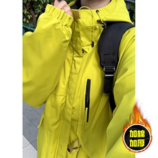现货5W件冬季三防美式boxy解构连帽雪山冲锋衣棉衣男女棉服厚外套，男装夹克，电商A486-1