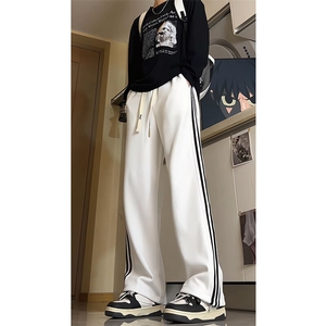 春季加长版裤子男款高个子188休闲条纹卫裤115cm运动裤KZ017P48图片