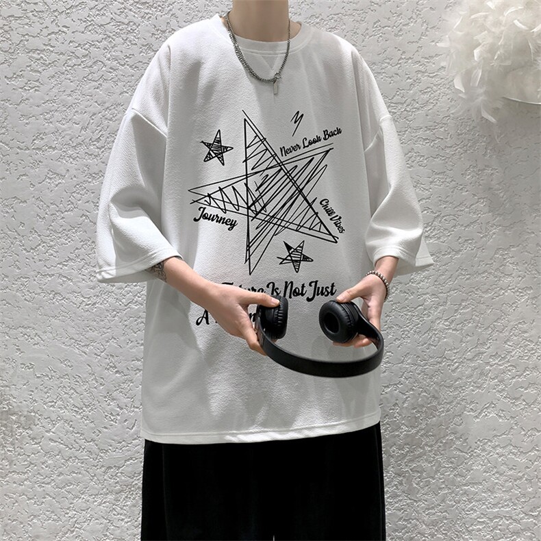 冰丝七分袖t恤男大码五分袖男短袖男中袖Q11456-P30,男装T恤,电商A040