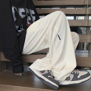 高品质秋款男华夫格卫裤贴标直筒阔腿休闲长裤h123 P35图片