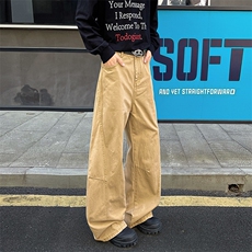 8XL-M工装裤男秋季日系男直筒宽松阔腿休闲弯刀裤子男K9177P65，男装工装外套，电商D206-1