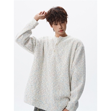 WY5541-P38特大码情侣彩色亨利领长袖卫衣建议零售价88，男装卫衣，电商D232