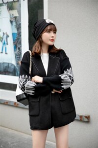 现货供应：双面羊绒拼接针织毛衫袖外套M一XL,其它,拉思维加丝