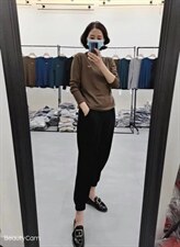 【现货】彩色坑条打底衫+卫裤套装，女装休闲裤，依鼎衣典