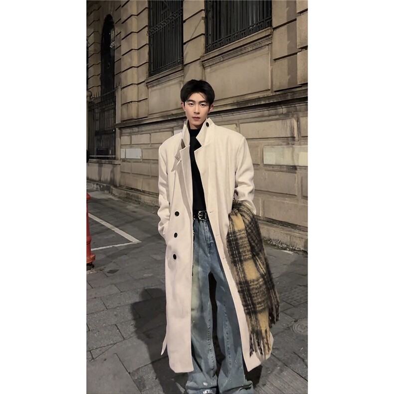 【现货】长款秋冬克鲁苏文职大衣宽松高级感外套DY05021P128,女装短外套,星座1004（原星座815-3）