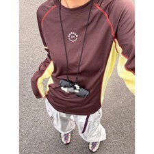 高品户外山系轻薄透气速干撞色骑行运动长袖T恤男女A1354-P48，男装T恤，星座1505