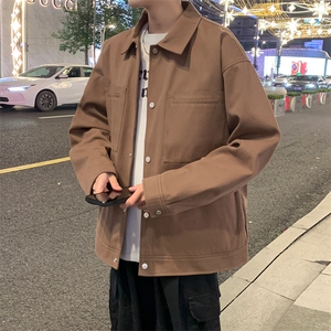 美式复古夹克男工装春季休闲纯棉翻领上衣外套A406 JK3519 特P85图片