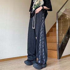 牛仔裤男韩版潮流痞子帅气高街个性2023夏季新款ins长裤RK236-P49，男装牛仔裤，星座412-3