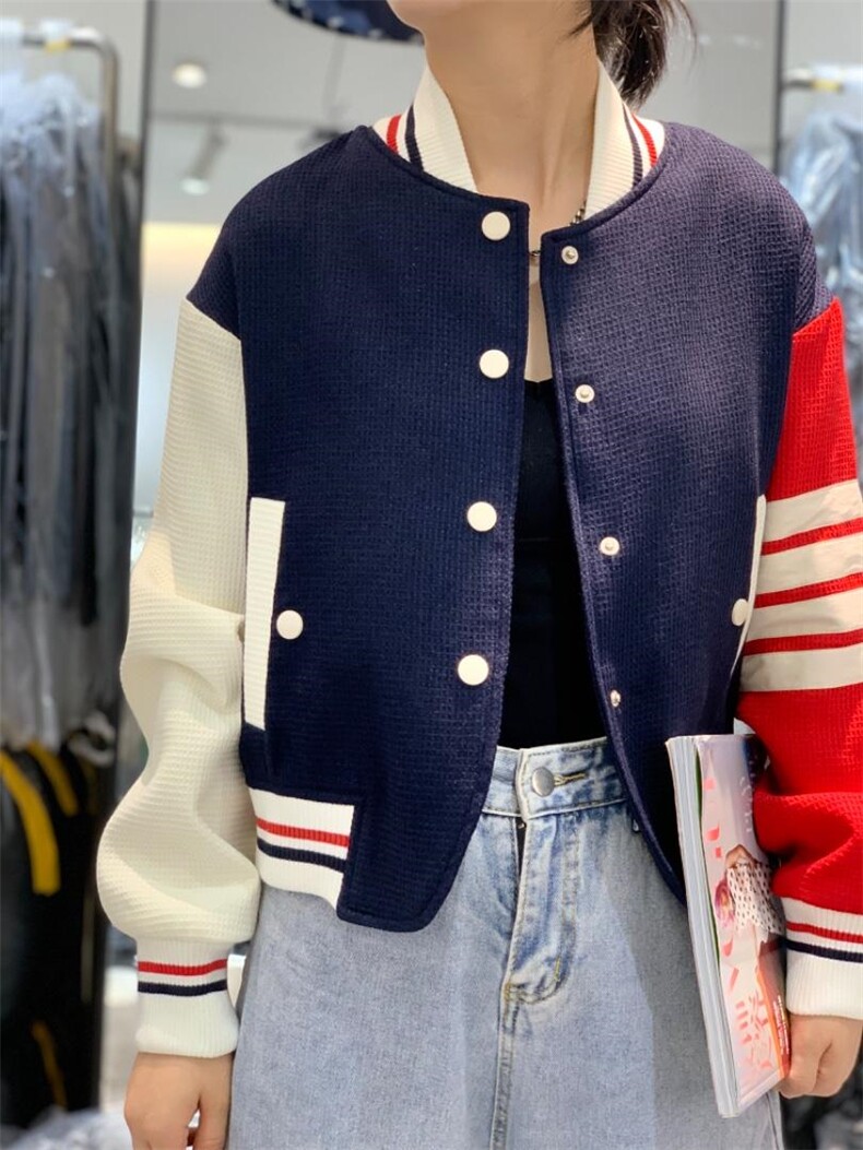 2022新款运动风撞色休闲棒球服,女装其它,L·H·X