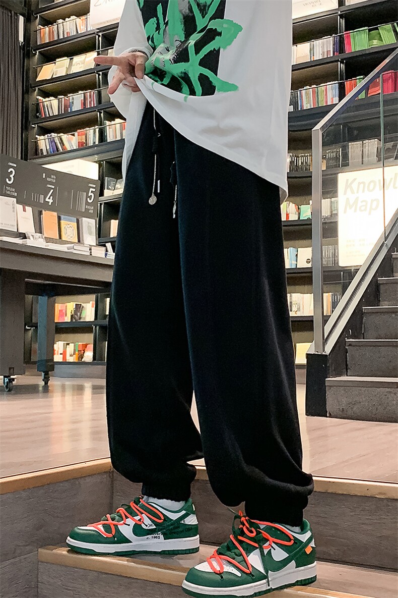 2023秋季新品港风裤绳金属装饰休闲裤长裤束脚卫裤男士K7397-P70,男装休闲裤,电商A441-1