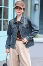 牛仔外套女早秋新款高级感复古牛仔帅气机车街头洋气小个子短外套，女装牛仔外套，潮流依族