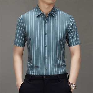 BGW-K42536夏季新款男士条纹短袖衬衣百搭衬衫商务男装图片