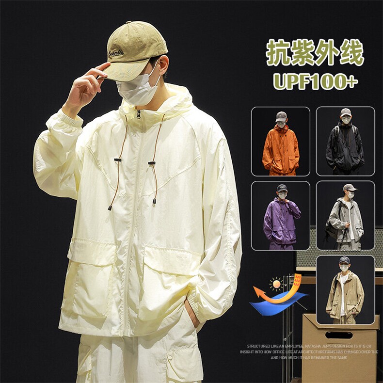 UPF100+有报告凉感轻薄透气套装防晒服两件套HS621-P70，男装防晒衣，星座1206（原A206）