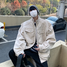 得物二开外套男款春潮牌宽松夹克痞帅机车JK1183-P118，男装夹克，星座1103-3