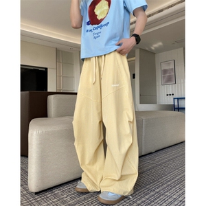 夏季新款多巴胺条纹设计感百搭宽松休闲裤B315-K25558-特p35控68图片