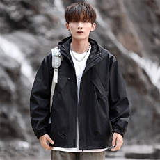 冲锋衣户外秋季情侣男士夹克连帽刺绣外套防水潮A266-JK8011-P45，男装夹克，电商A266
