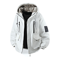 立体冬季外套加绒加厚潮牌夹克连帽宽松保暖派克服A436-D209-P80，男装夹克，电商A436