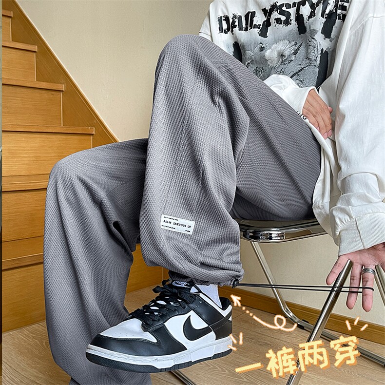 菠萝格裤子男款面料舒适男大码直筒春秋运动纯色长裤K930特批32,男装休闲裤,星座718-1