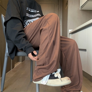 高品质秋款男华夫格卫裤贴标直筒阔腿休闲长裤h123 P35图片