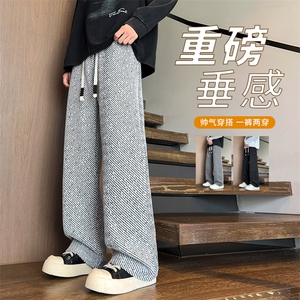 ！2025秋冬新款男士雪尼尔直筒休闲裤百搭长裤WK2100特P35图片