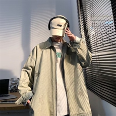 秋季水洗做旧翻领牛仔夹克男款美式高街复古痞帅宽松拉链外套，男装夹克，星座716-3