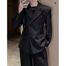 秋季小众立体垫肩正肩廓形收腰西装男外套痞帅穿搭男模XZ85，男装西服套装，星座1116A（原606A-3）