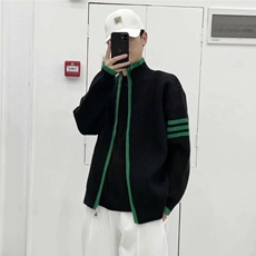 冬季青春流行休闲纯色立领宽松针织衫毛衣，男装针织衫/毛衣，星座410-7
