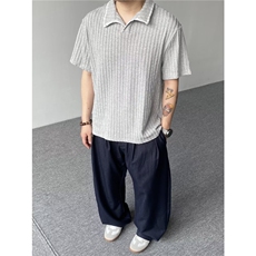 复古手缝线麦穗纹针织T恤男女宽松休闲短袖上衣潮T3205-P42，男装T恤，星座208-5