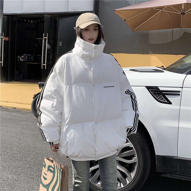 EQ332情侣装冬装棉衣外套男女同款三条织带面包服,男装棉衣,电商C306-1
