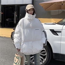 EQ332情侣装冬装棉衣外套男女同款三条织带面包服，男装棉衣，电商C306-1