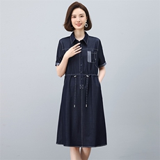 现货牛仔连衣裙，女装连衣裙，韩派